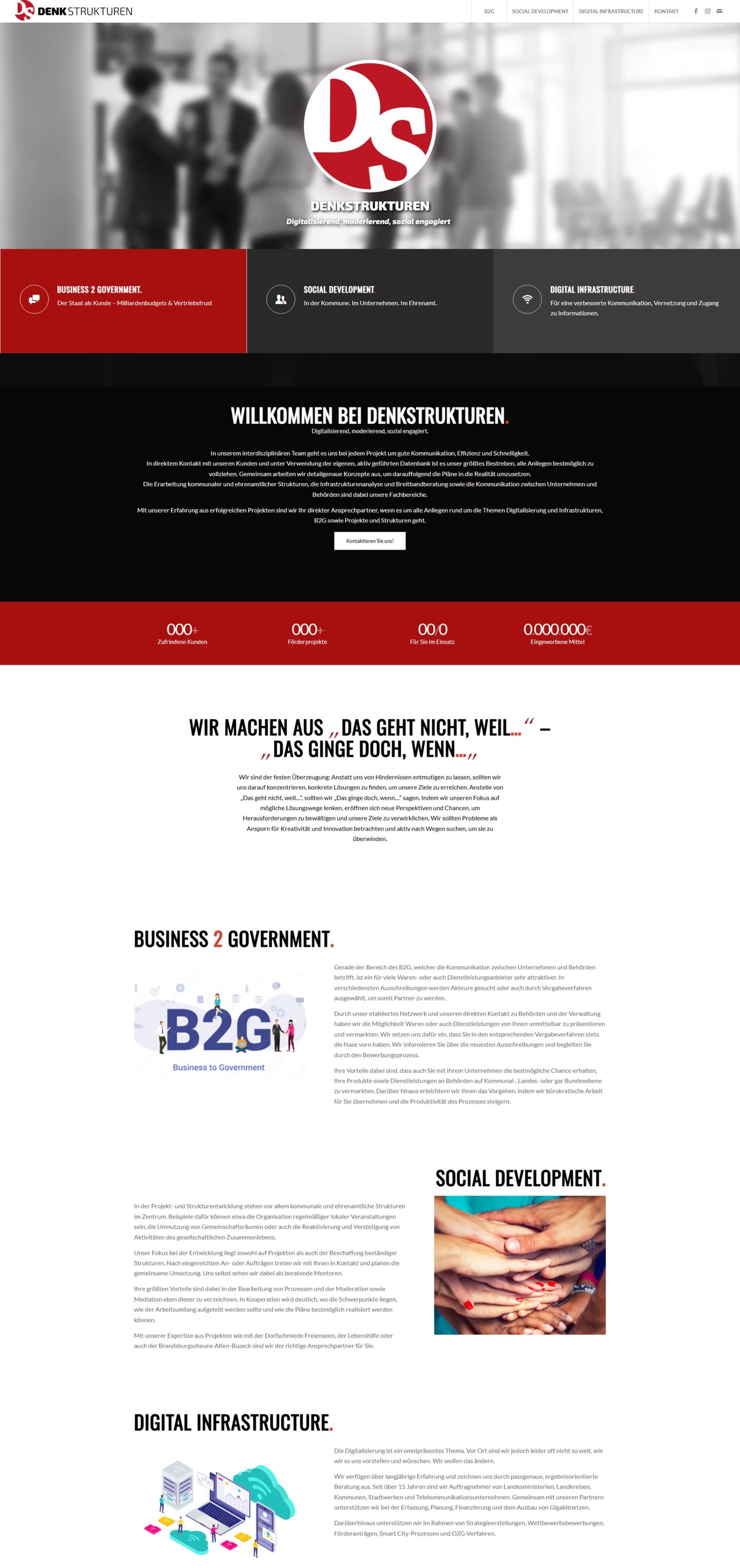Screenshot der Website von Denkstrukturen aus Lich